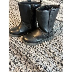 Girl's Black Old Navy Zip Up Boots Size 9